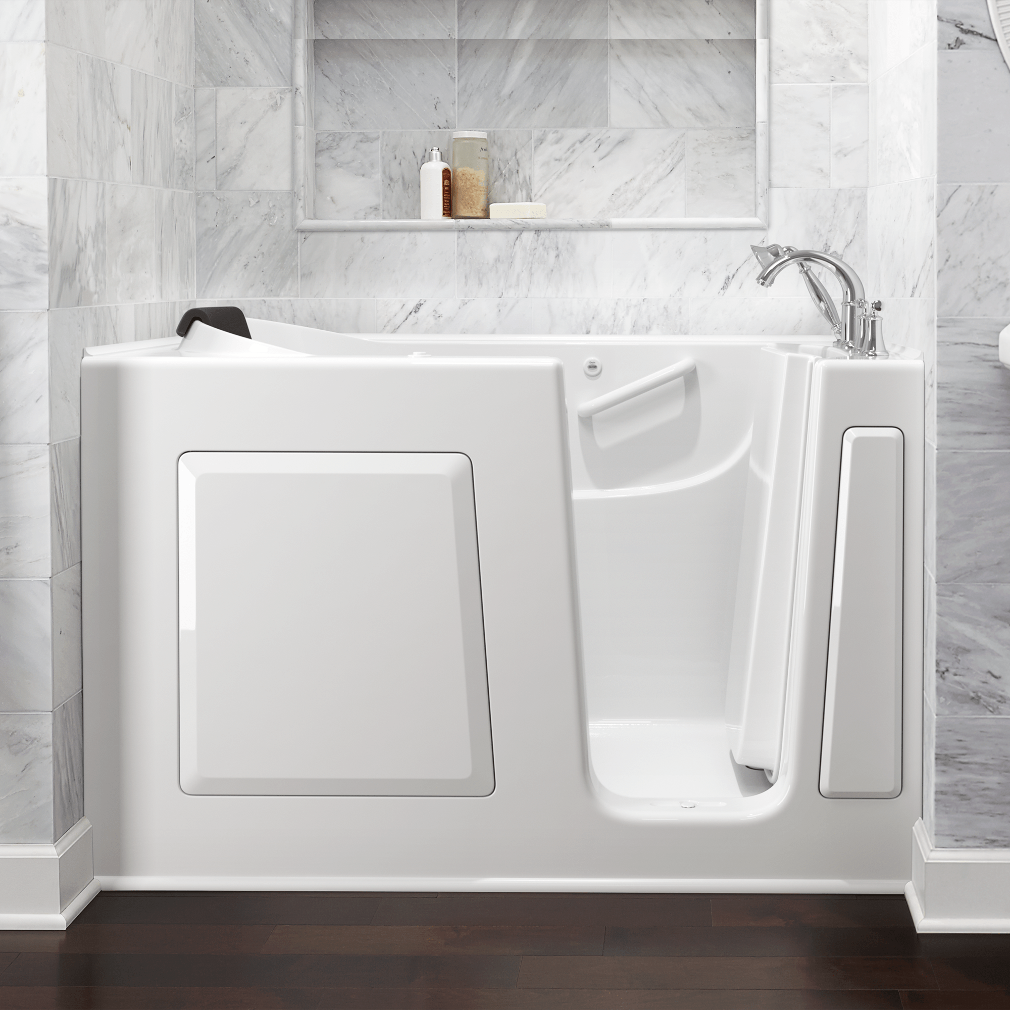 Gelcoat Premium Series 60x30 Inch Walk-In Bathtub with Jet Massage System - Right Hand Door and Drain